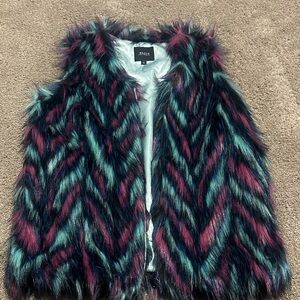 Colorful Faux Fur Vest